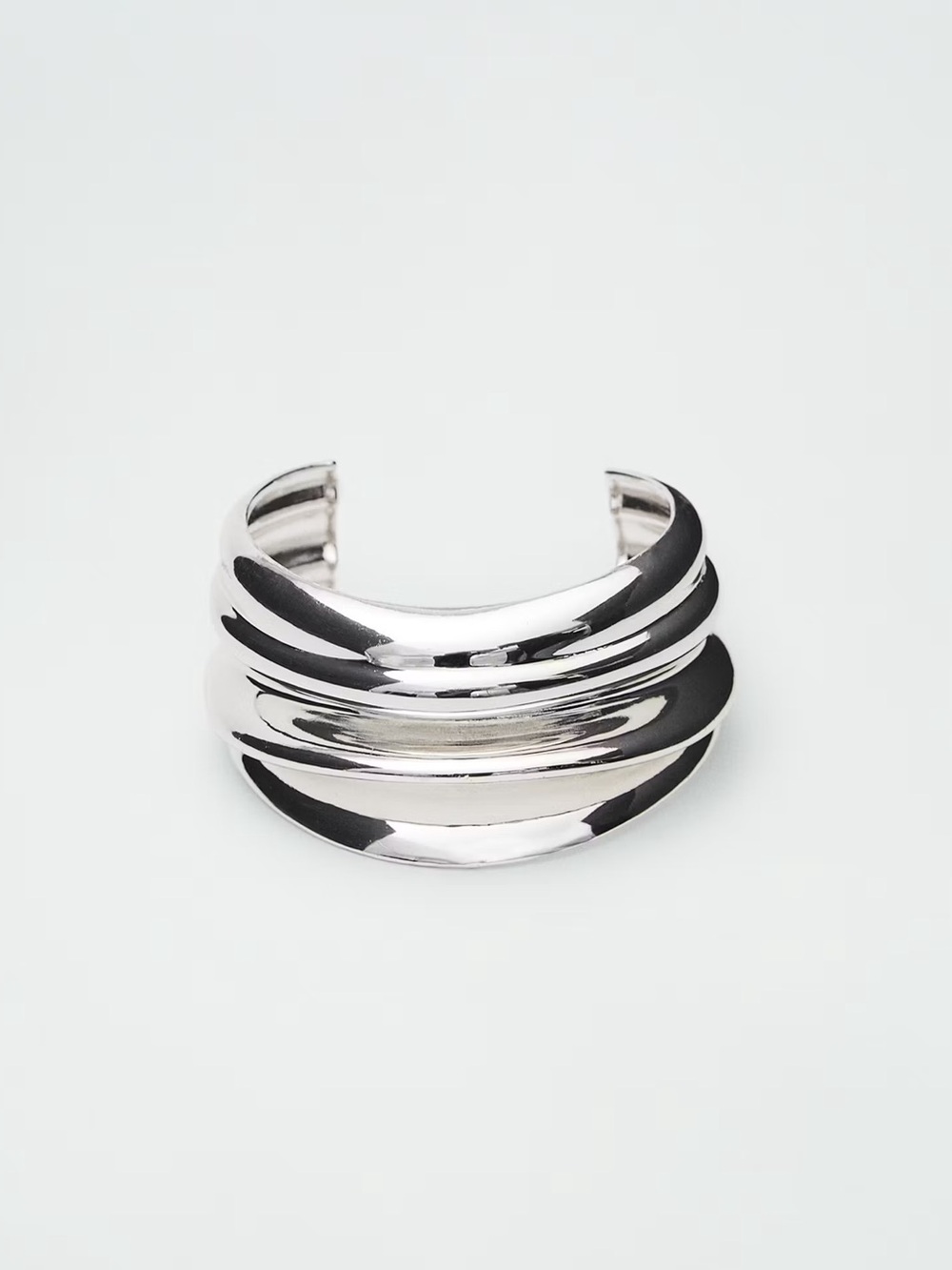 Mango Silver Embossed Maxi Bracelet